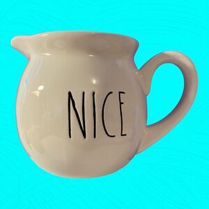 Rae Dunn NICE Creamer, Small Pitcher 4" Tall Artisan Collection by Magenta READ